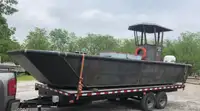 New 24’6″ x 9′ Steel Work Boat w/ Wheelhouse - Built to Order