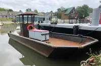 New 24’6″ x 9′ Steel Work Boat w/ Wheelhouse - Built to Order
