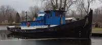 64′ x 18′  1100 hp Tug with Retractable Wheelhouse